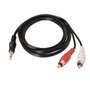 Aisens Cable de Audio Estéreo Jack 3.5mm Macho a 2x RCA Macho, 3m, Negro